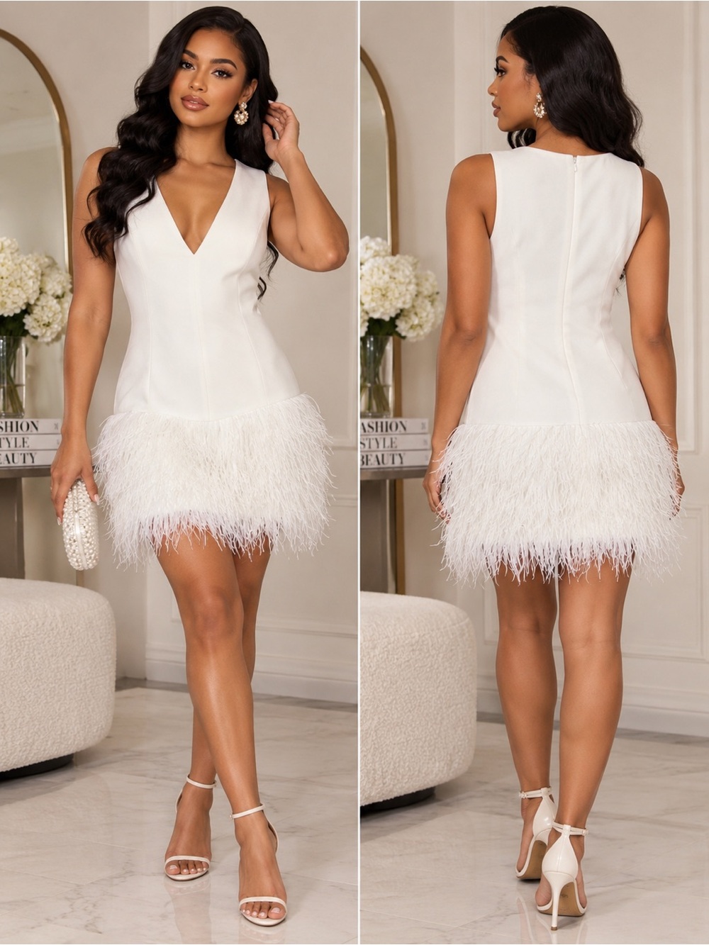 NEW MILLY Veronica Cady Feather White Dress - Size 4
